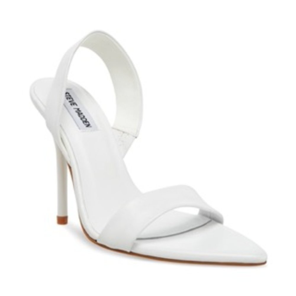 Batali White Leather Stiletto